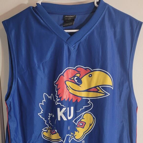 PRO EDGE Kansas Jayhawks V Neck Sleeveless Jersey Mens L NCAA College Fan Gear - Picture 2 of 7